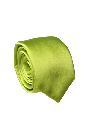 Dolce & Gabbana Neon Green Silk Satin Wide Adjustable Men Necktie Tie