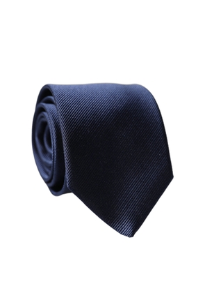 Dolce & Gabbana Navy Blue Solid 100% Silk Adjustable Men Necktie Tie