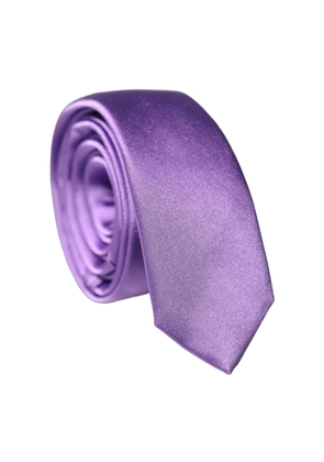 Dolce & Gabbana Purple Solid 100% Silk Adjustable Men Tied Necktie Tie