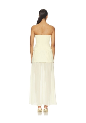 Amanda Uprichard Christy Maxi Dress in Lemon. Size XS. Also in S, XL.
