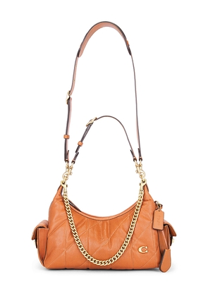 Coach Soft Quilted Leather Pocket Juliet 30 Bag in Brown.