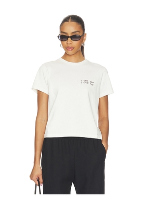 ANINE BING Shelley I See You I Love You Tee in White. Size XS. Also in S, M, L.