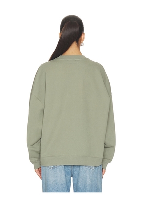 ANINE BING Miles Letternan Sweatshirt in Sage. Size XS. Also in S, M, L.
