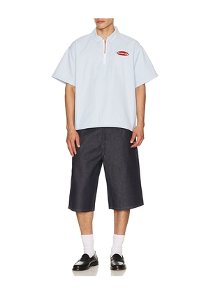 Devereux Golf The Mechanic Quarter Zip Shirt in Baby Blue,White. Size S. Also in M, L, XL/1X.