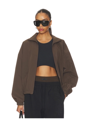 Fear of God ESSENTIALS Active Trace Full Zip Track Jacket in Chocolate. Size XS. Also in L, M, S, XL.