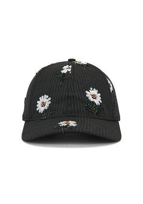 Honor The Gift Flowers Beaded 6 Panel Cap in Black.