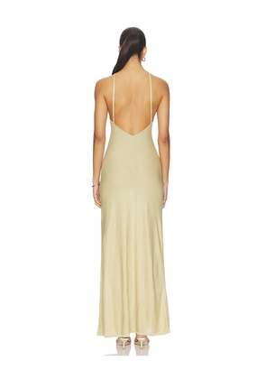 Lovers and Friends Tatyana Halter Sequin Maxi Dress in Beige. Size XS. Also in S, M, L, XL.
