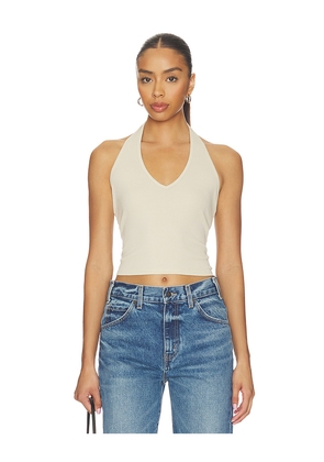NILI LOTAN Britt Halter Top in Beige. Size XS. Also in L, M, S.