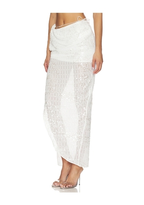 MARRKNULL Beaded Midi Skirt in White. Size XS. Also in L, M, S.