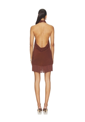 Lovers and Friends x Ivana Ramirez Larissa Mini Dress in Chocolate. Size XXS. Also in XS, S, M, L, XL.