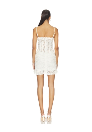 MAJORELLE Lorena Mini Dress in Ivory. Size XXS. Also in XS, S, M, L, XL.