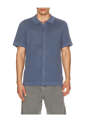 onia Drop Needle Button Up Shirt in Slate. Size S. Also in M, L, XL/1X.