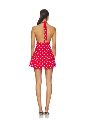 MORE TO COME Olivea Halter Mini Dress in Red. Size XXS. Also in XS, S, M, L.