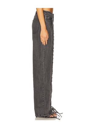 ROTATE Denim Laced Leg Pant in Black. Size 27. Also in 24.