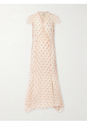 KHAITE - Meera Wrap-effect Floral-print Silk-organza Midi Dress - Pink - US0,US2,US4,US6,US8,US10,US12