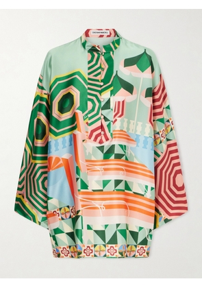 Cristiano Marcheli - Maria Printed Silk-blend Satin Coverup - Multi - x small,small,medium,large,x large
