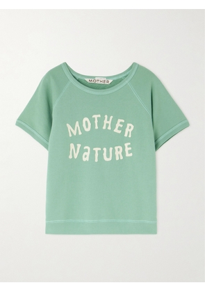 Mother - Appliquéd Cotton-jersey Sweatshirt - Green - x small,small,medium,large,x large