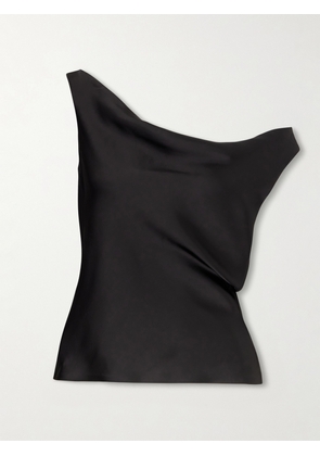 Norma Kamali - Maria Satin One-shoulder Top - Black - xx small,x small,small,medium,large,x large
