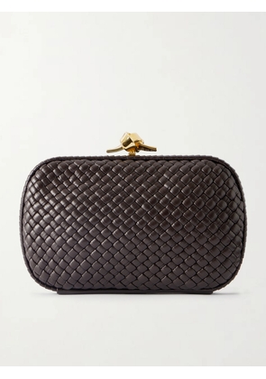 Bottega Veneta - Knot Intrecciato Leather Clutch - Brown - One size