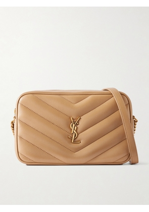 SAINT LAURENT - Loulou Quilted Textured-leather Shoulder Bag - Brown - One size
