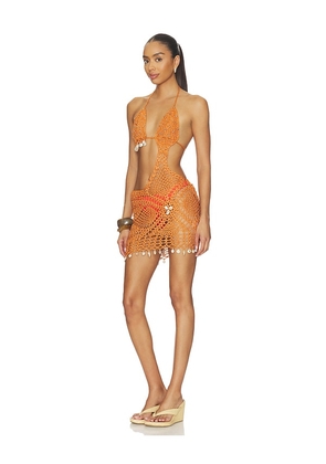 superdown Regan Crochet Mini Dress in Orange. Size XS. Also in S, M, L.