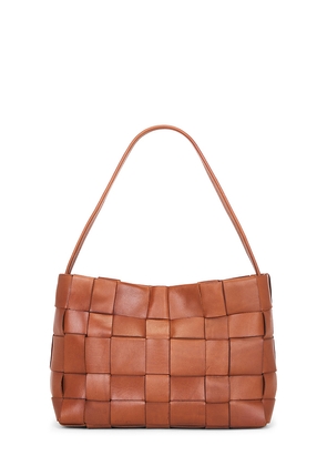 St. Agni Woven Mini Tote in Brown.