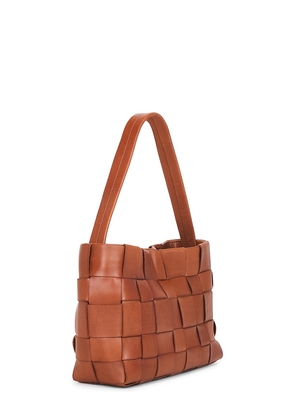St. Agni Woven Mini Tote in Brown.