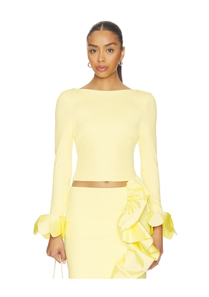 PatBO Taffeta Tarsila Top in Yellow. Size XS. Also in S, M.
