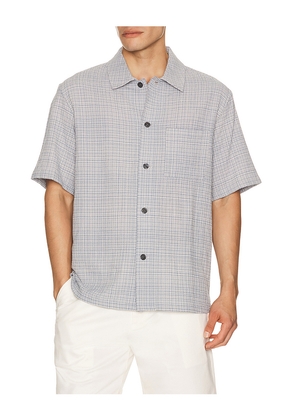 Theory Mini Texture Check Shirt in Grey,Slate. Size S. Also in M, L, XL/1X, XXL/2X.