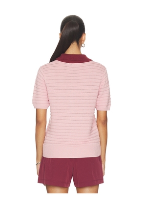 Varley Wren Knit Polo Top in Mauve,Burgundy. Size XS. Also in S, M.