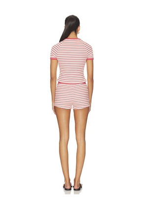 superdown Kiki Short Set in Pink,Cream. Size XXS. Also in XS, S, M, L, XL.