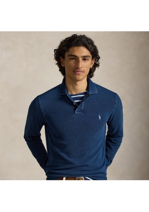 Custom Slim Fit Indigo Mesh Polo Shirt