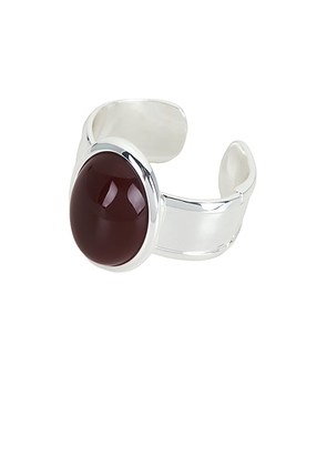 SAME Stone Cuff Bracelet in Silver & Oxblood - Burgundy,Metallic Silver. Size all.