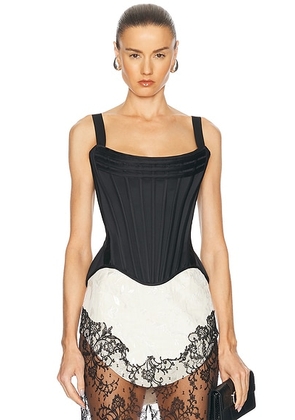 Wiederhoeft Zip Up Wasp Corest Top in Black - Black. Size 6 (also in ).