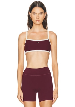 437 The Micro Bra in Black Cherry & Cream - Burgundy. Size L (also in M, S, XL, XS).