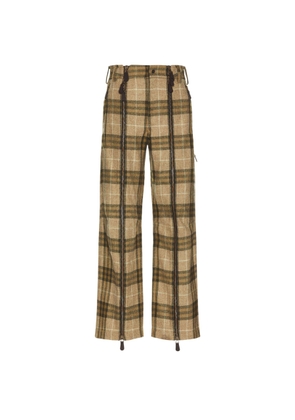 Burberry Mens Check Wool Zip Trousers
