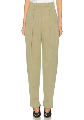 Bottega Veneta Tapered Trouser in Green & Lava Melange - Sage. Size 40 (also in ).
