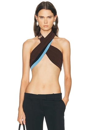 Coperni Crossed Top in Blue Multi - Blue. Size 34 (also in ).