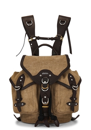 Isabel Marant Yumbo Small Backpack in Khaki - Olive. Size all.