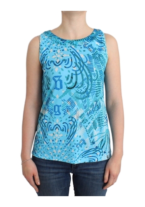 John Galliano Blue printed tank top - S