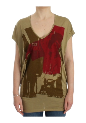 Costume National Green print shortsleeve t-shirt - XL