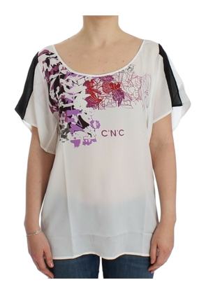 Costume National White motive print blouse - M