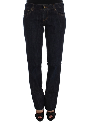 Cavalli Blue Cotton Straight Fit Stretch Jeans - W26