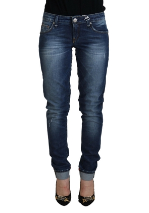 Acht Blue Washed Cotton Slim Fit Women Denim Jeans - W28