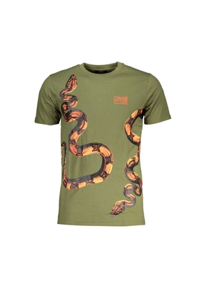 Cavalli Class Verde Cotton Mens T-Shirt - XL