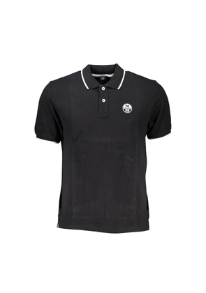 North Sails Black Cotton Men Polo Shirt - M