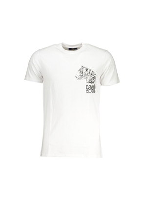 Cavalli Class Bianco Cotton Men's T-Shirt - XXL