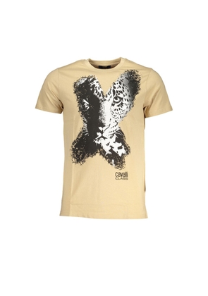 Cavalli Class Beige Cotton Men's T-Shirt - XL