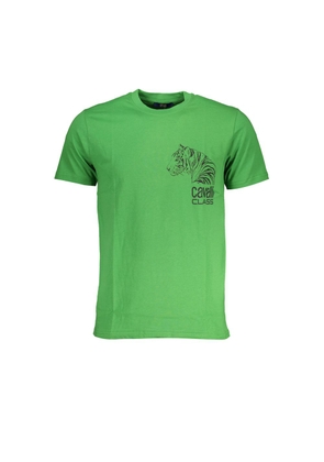 Cavalli Class Verde Cotton Men T-Shirt - XL