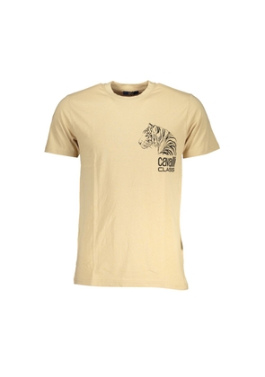 Cavalli Class Beige Cotton Men T-Shirt - XXL